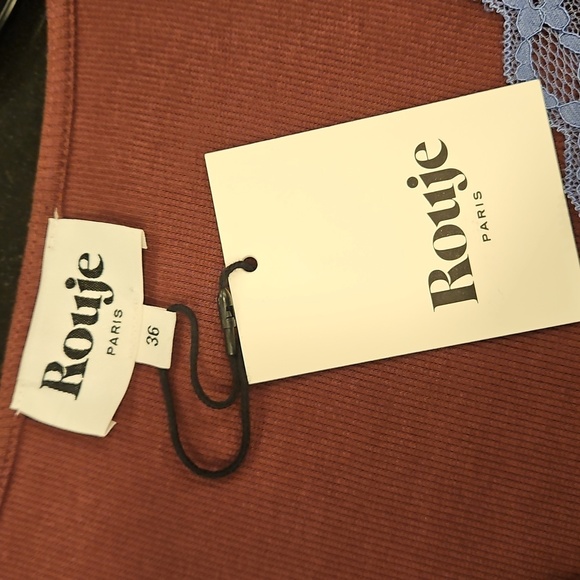 💕ROUJE💕 Morgane Uni Dress ~ Prune EU 36 NWT - Picture 12 of 14